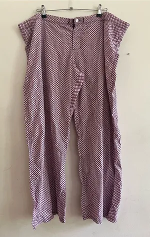 Vintage Aerie Pink Purple Floral 100% Cotton Pajama Pants XL Loungewear Cottage thumbnail 1
