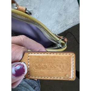 Coach Leah Yellow Shoulder Bag Signature Embossed Design Women's Handbag thumbnail 6