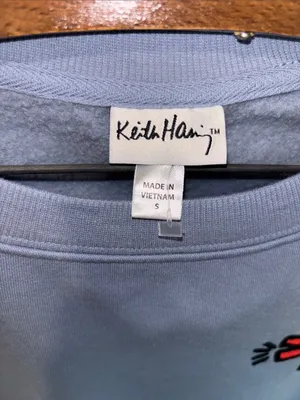 Keith Haring Slate Blue Crew Neck Sweatshirt With Matching Jogger Pants Size Sm thumbnail 5