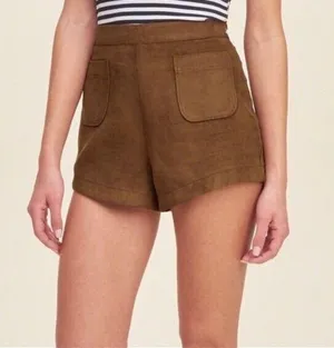 Hollister Brown Suede High-Rise Shorts thumbnail 1