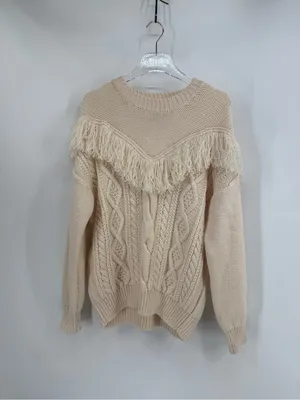 7 FOR ALL MANKIND 100% WOOL PULLOVER SWEATER Fringed Yoke Italy size M thumbnail 3