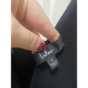 Lulus Jumpsuit Womens Large Black Sleeveless V Neck Strappy Wide Leg Party thumbnail 3