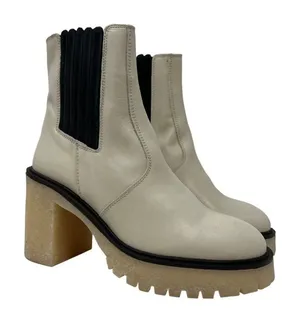 Free People James Chunky Heel Chelsea Boot White 36.5 thumbnail 1