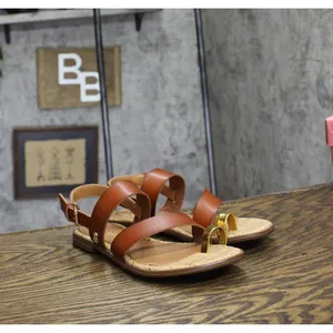 NWT Sam & Libby Womens Strappy Perris Flat Sandal J5247S1200 Amber Brown 6.5M thumbnail 6