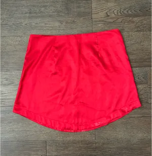 SheIn Red silk miniskirt thumbnail 1
