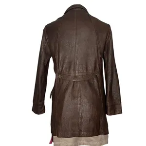 LEATHERS By NEW ENGLAND Sports Wear Brown Leather Jacket Half Belt VINTAGE thumbnail 2