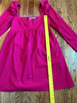 Reformation Farley Dress Corvette Hot Pink Mini Babydoll Size 10 thumbnail 10