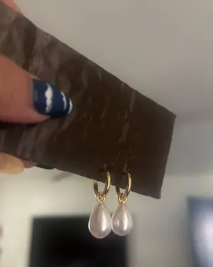 Gorjana 14k Gold plated Rice Pearl Huggie Earrings thumbnail 1