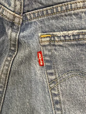 Levi’s Premium 501 Cropped Jeans 24 Rare Style Big E Raw Hem $108 thumbnail 6