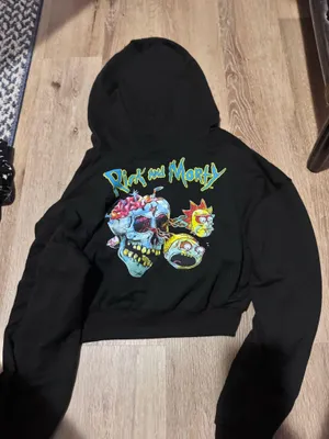 SheIn Rick and morty cropped zip up thumbnail 2