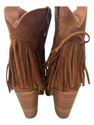 DINGO Crazy Train Fringe Embroidered Snip Toe Cowboy Booties Camel,Size 9.5 NWOT thumbnail 10