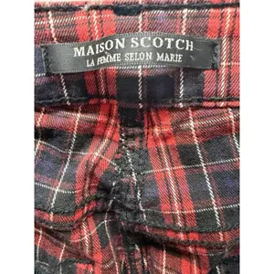 Maison Scotch Red Plaid Punk Goth Biker Skinny Pants Women's Size 27 Soda S&S thumbnail 13