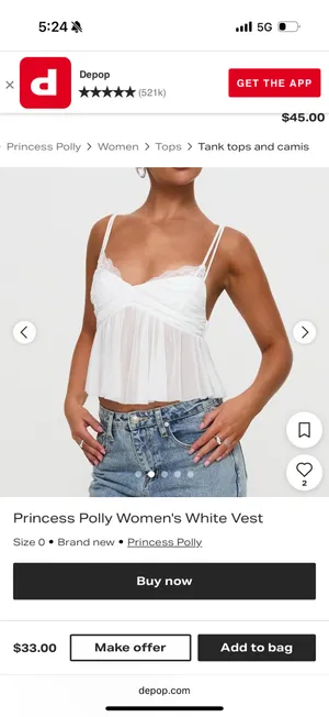 Princess Polly Top White thumbnail 4