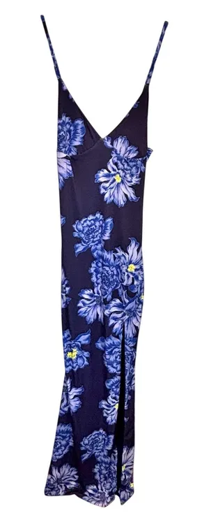 Club L London NWT Blue Floral Print Plunge Neck Maxi Dress - size 6 thumbnail 1
