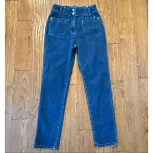 Anthropologie Maeve high rise patch pocket slim straight jeans 27 thumbnail 3