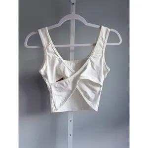 Halara White Twist Back Ribbed Tank Top Athleisure Sz XS thumbnail 3