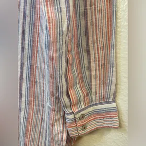 Maeve Anthropologie Breckenridge Striped‎ Polka Dot Button Boho Shirt Size S thumbnail 14