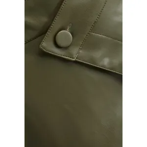 Nicholas Gabriella Mini Skirt in Green 2 Womens Faux Leather Vegan thumbnail 11