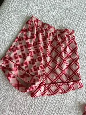Peach Love California Pink and Red Plaid Pajama Set thumbnail 5