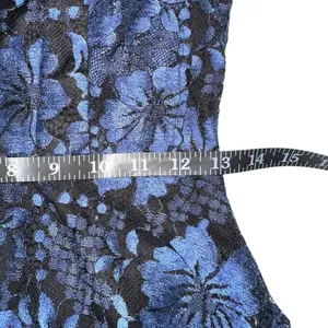 Lulu's Molinetto Black and Blue Floral Lace Tiered Sleeveless Maxi Dress XS thumbnail 8