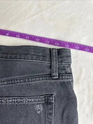 We the Free Washed Black Denim Frayed Hem Shorts thumbnail 8