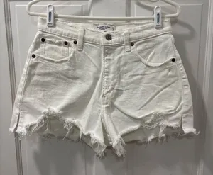 Abercrombie & Fitch Women’s The Cutoff Short Size 27/4 High Rise White Distress thumbnail 1