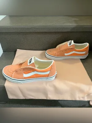 Vans Old Skool Suede Canvas Classic Skateboard Sneakers, Melon Orange/ White,7.5 thumbnail 9