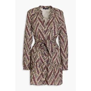 Veronica‎ Beard Georgia Belted Printed Cotton Mousseline Mini Shirt Dress Size 6 thumbnail 12