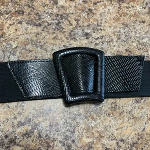 Vintage stretchy black belt 26.5 end to end with stretch thumbnail 2