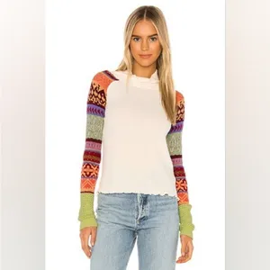 Free People Prism Swit Thermal Ski Top in Ivory Size Small thumbnail 2