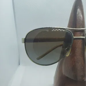 Ralph Lauren Polarized Silver & Tan Aviator Sunglasses thumbnail 2