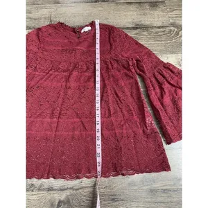 Womens‎ Coco + Jaimeson Bell Sleeve Lace Blouse Size M thumbnail 4