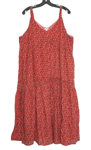 Joie Dress Y2K Cottagecore Prairie Western Coastal Boho Minimalist Midi Red XL thumbnail 1