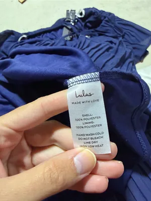 Lulus NWT blowing kisses Navy One-Shoulder Tiered Mini Dress MSRP$59 small thumbnail 7