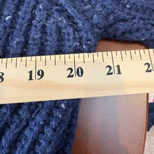 PrAna Chunky‎ Knitted Lambswool Cedric Sweater Nautical Navy Blue Size M Women's thumbnail 5