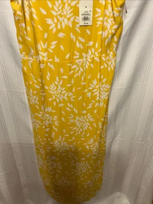 a new day Yellow Floral V-Neck Maxi Dress with White Print thumbnail 3