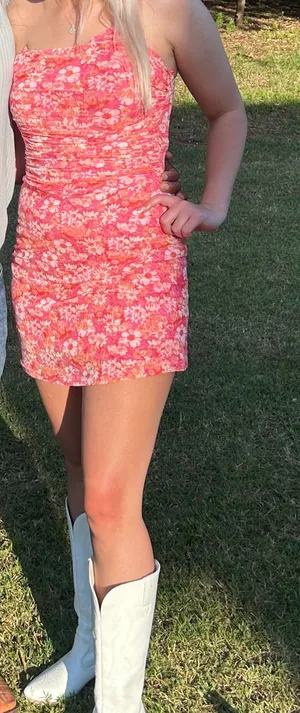 Sky to Moon floral pink mini dress thumbnail 1