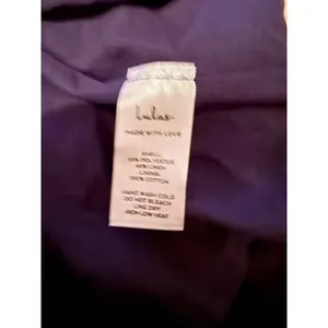 Lulus Navy Blue‎ Linen Blend Tie Shoulder Fit Flare Mini Dress Large NWT New thumbnail 6