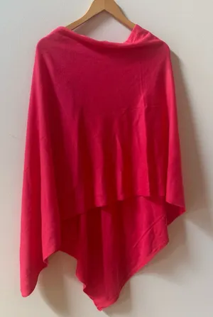 Coco + Carmen Hot Pink Poncho Shrug thumbnail 1