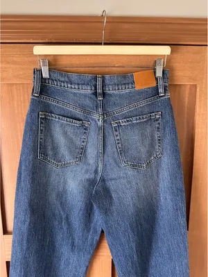 Evereve Ever Vintage Barrel Jeans Bowed Leg High Rise Dark Blue Women’s size 28 thumbnail 12