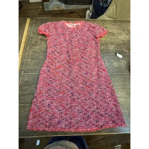 Kate Spade New York Flutter Sleeve Tweed Dress Pink Size 12 Jackie O Preppy‎ thumbnail 2
