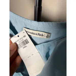 Abercrombie Light Blue Ruffle NWT Mini Dress Y2k Asymmetrical Hem Size Small thumbnail 2