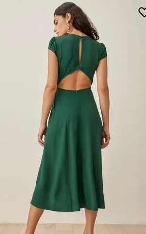 Reformation the Gavin dress in emerald size 4 thumbnail 10