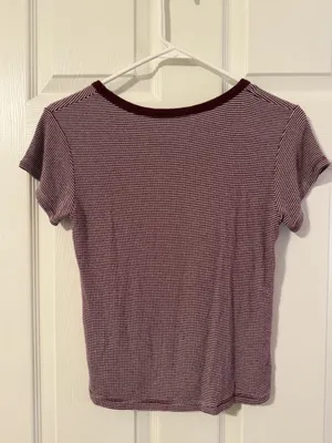 Brandy Melville Maroon Striped Top thumbnail 3