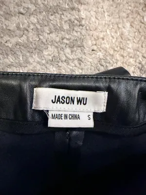 Jason Wu Black Faux Leather Mini Skort thumbnail 7