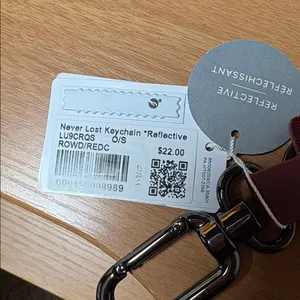 Lululemon Never Lost Keychain NWT SOLD OUT Rock-wood/Red Clay Reflective. thumbnail 2