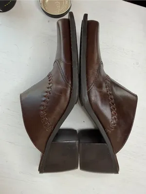 MIA Western Cowgirl Style Heeled Pointed Toe Leather Mules Booties Sz 7.5 thumbnail 9