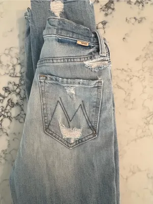 MOTHER Superior High Waisted Rider Skimp Jeans Blue Straight Size 25 thumbnail 3