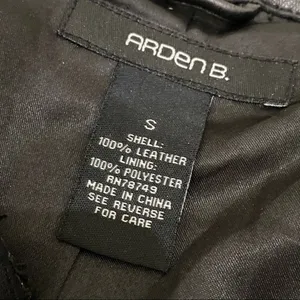 Arden B Black 100% Genuine Leather Moto Jacket S thumbnail 12