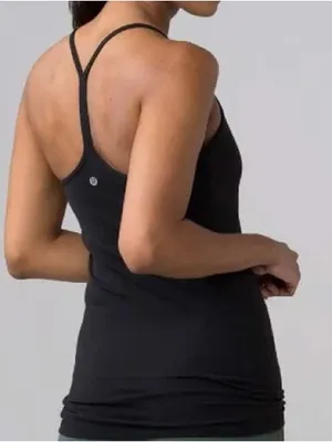 Lululemon Power Y Tank Top - in Black -Size 6 thumbnail 4